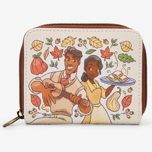 Loungefly The Princess & The Frog Fall Leaves Zip Wallet NWT